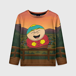 Лонгслив детский Эрик Картман смеется держа живот, цвет: 3D-принт