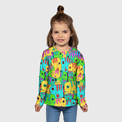 Лонгслив детский Яркие тропические рыбки паттер, цвет: 3D-принт — фото 2