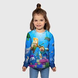 Лонгслив детский Стив и Алекс под водой, цвет: 3D-принт — фото 2