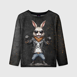 Лонгслив детский Заяц рокер, цвет: 3D-принт