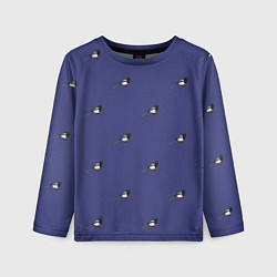 Детский лонгслив Сорока на фиолетовом - паттерн