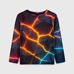 Детский лонгслив Разноцветный неон из плит