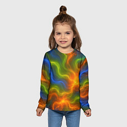 Лонгслив детский Разноцветный дым, цвет: 3D-принт — фото 2