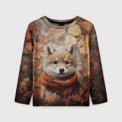 Лонгслив детский Осенний волчонок, цвет: 3D-принт