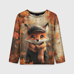 Лонгслив детский Милый осенний лисёнок, цвет: 3D-принт