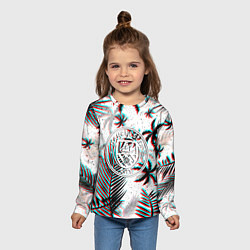 Лонгслив детский Манчестер сити глитч тропики, цвет: 3D-принт — фото 2