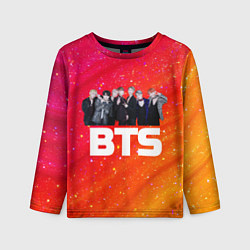 Лонгслив детский BTS блестящий фон, цвет: 3D-принт