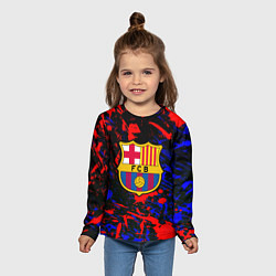 Лонгслив детский Барселона абстрактные краски, цвет: 3D-принт — фото 2