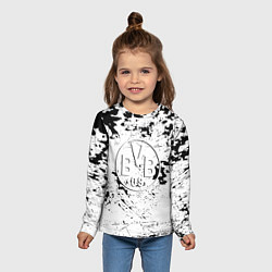 Лонгслив детский Borussia черно белые краски, цвет: 3D-принт — фото 2