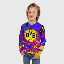 Лонгслив детский Borussia абстрактные краски, цвет: 3D-принт — фото 2