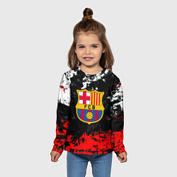 Лонгслив детский Barcelona красно белые краски, цвет: 3D-принт — фото 2