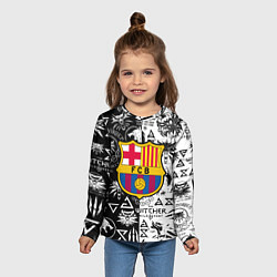 Лонгслив детский Barcelona логотипы ведьмак, цвет: 3D-принт — фото 2