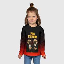 Лонгслив детский Пародия - Криминальное чтиво с мопсами, цвет: 3D-принт — фото 2