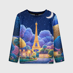 Лонгслив детский Eiffel tower, цвет: 3D-принт