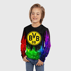 Лонгслив детский Borussia градиент текстура, цвет: 3D-принт — фото 2
