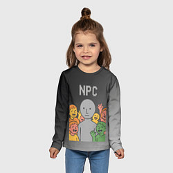 Лонгслив детский Я NPC без эмоций, цвет: 3D-принт — фото 2