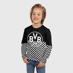 Лонгслив детский Borussia шахматная клетка, цвет: 3D-принт — фото 2