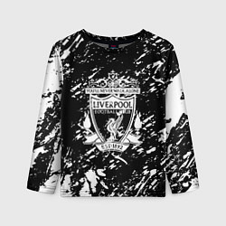 Детский лонгслив Ливерпуль белые штриха красок