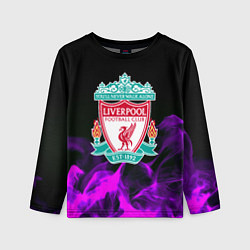 Детский лонгслив Liverpool неоновый огонь