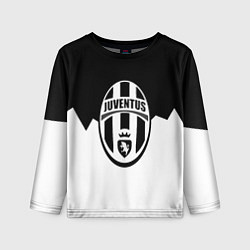 Детский лонгслив Ювентус черно белая геометрия