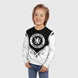 Лонгслив детский Челси белые краски, цвет: 3D-принт — фото 2