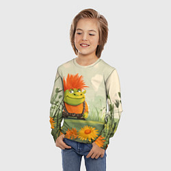 Лонгслив детский Маленький Шрек с рыжими волосами, цвет: 3D-принт — фото 2