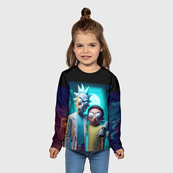 Лонгслив детский Rick with Morty - halloween night, цвет: 3D-принт — фото 2