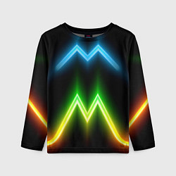Лонгслив детский Neon multicolored lines, цвет: 3D-принт