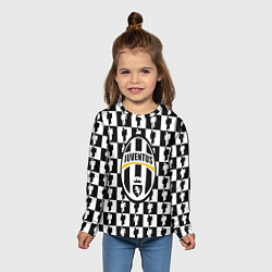 Лонгслив детский Ювентус люди паттерн, цвет: 3D-принт — фото 2