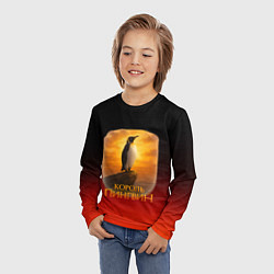 Лонгслив детский Король Пингвин пародия, цвет: 3D-принт — фото 2