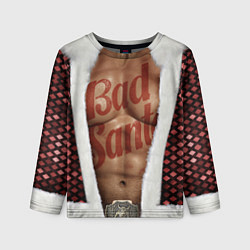 Детский лонгслив Костюм деда мороза с накаченным прессом