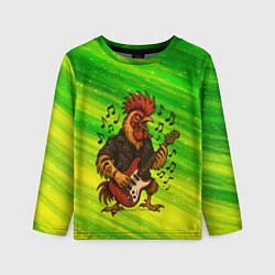 Детский лонгслив Петух гитарист