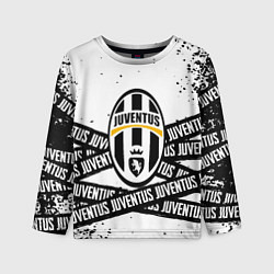 Лонгслив детский Ювентус полосы паттерн лого, цвет: 3D-принт