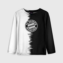 Детский лонгслив Бавария Мюнхен черно белые штрихи
