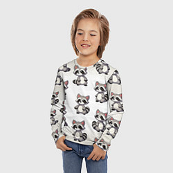 Лонгслив детский Много енотов, цвет: 3D-принт — фото 2