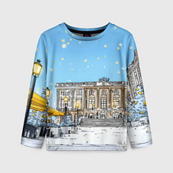Детский лонгслив Новогодний день в Москве