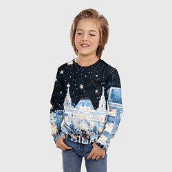 Лонгслив детский Салют в новогодней Москве, цвет: 3D-принт — фото 2