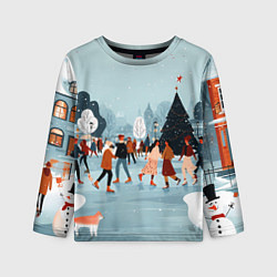 Лонгслив детский Рождественский каток, цвет: 3D-принт