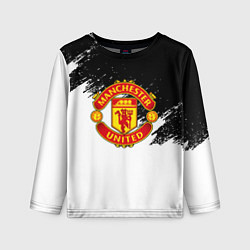 Детский лонгслив Манчестер Юнайтед краски белые