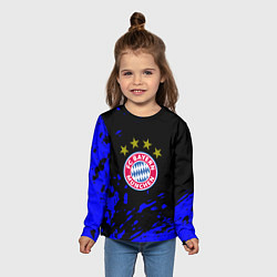 Лонгслив детский Бавария Мюнхен синие краски, цвет: 3D-принт — фото 2
