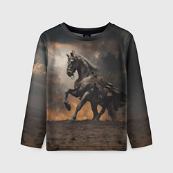 Лонгслив детский Конь на фоне бури, цвет: 3D-принт
