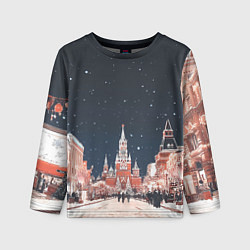 Детский лонгслив Праздничная ночь в Москве
