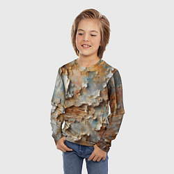 Лонгслив детский Старая штукатурка на стене - абстракция, цвет: 3D-принт — фото 2