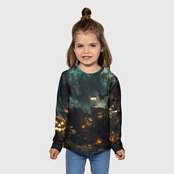 Лонгслив детский Ночь тыкв и теней, цвет: 3D-принт — фото 2