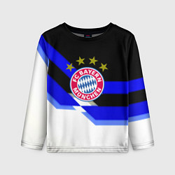 Лонгслив детский Бавария Мюнхен полосы спорт, цвет: 3D-принт