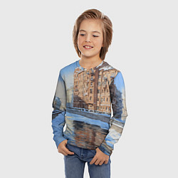 Лонгслив детский Зимний Санкт-Петербург, цвет: 3D-принт — фото 2