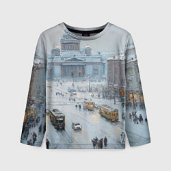 Лонгслив детский Новогодняя улица Питера, цвет: 3D-принт