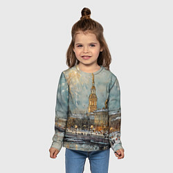 Лонгслив детский Новогодний салют в Питере, цвет: 3D-принт — фото 2