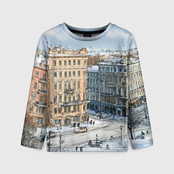 Лонгслив детский Зимняя улица Питера, цвет: 3D-принт