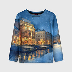 Лонгслив детский Новогодняя ночь Санкт-Петербурга, цвет: 3D-принт